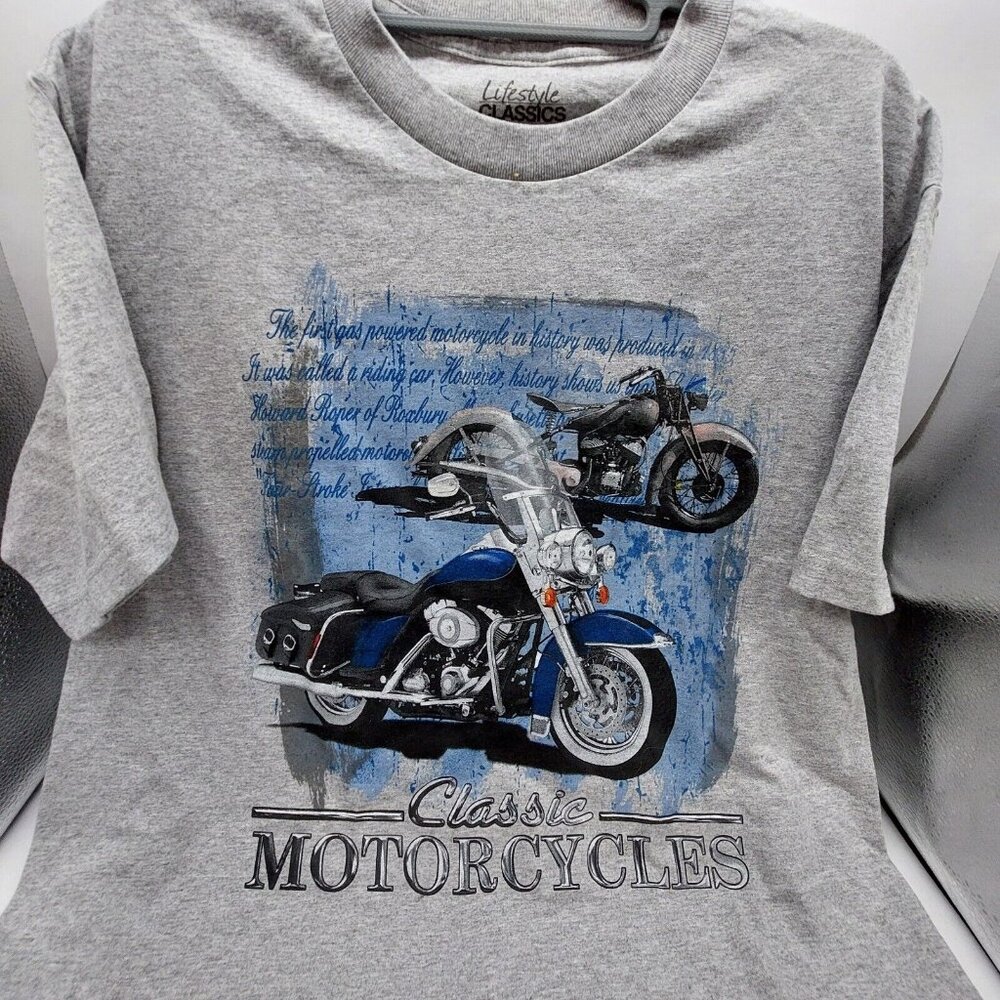 Lifestyle Classics Classic Motorcycles Gray Graphic Size Large T Shirt